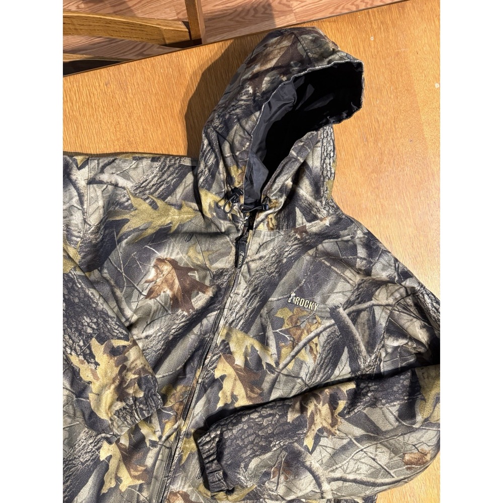 Rocky Realtree Hardwoods Camo‎ Jacket Men's 2XL Camouflage Hooded Coat Full Zip